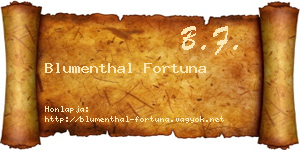 Blumenthal Fortuna névjegykártya